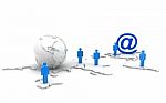 People With Network Connection Stock Photo