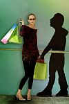 Pickpocket from shopping lady Stock Photo