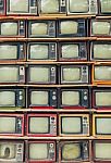 Pile Of Old Retro Tv Stock Photo