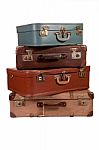 Pile Of Old Suitcases Stock Photo