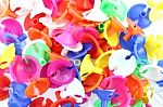 Pile Of Plastic Stopper For Binding Balloon Bubble Stock Photo