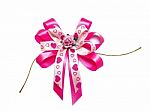 Pink Fabric Bow Stock Photo