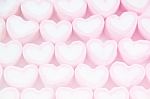 Pink Heart Shaped Marshmallows Stock Photo