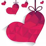 Pink Heart With Ribbon On White Background Stock Photo