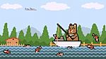 Pixel Art Bear Fishing Stock Photo