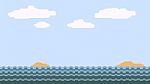 Pixel Art Ocean Sky Stock Photo