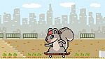 Pixel Art Squirrel Skate Stock Photo
