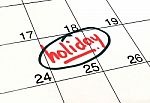Planning Holiday Calendar Stock Photo