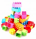 Plastic Building Blocks Stock Photo