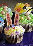 Plate Of Easter Cupcakes Stock Photo