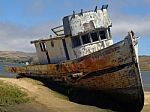 Point Reyes Beached Boat Stock Photo