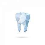 Polygonal Blue  Tooth Stock Photo