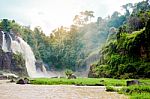 Pongour Falls  Beautiful Waterfall  In Rain Season ,dalat ,vietn Stock Photo