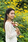 Portrait Beautiful Asian Girl Stock Photo