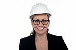 Portrait Of A Bespectacled Female Architect Stock Photo