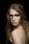 Portrait Of A Girl With Fantasy Make Up Stock Photo