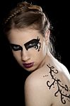 Portrait Of A Women With Fantasy Make Up Stock Photo