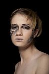 Portrait Of A Young Women With Fantasy Make Up Stock Photo