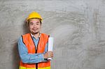 Portrait Of Asian Construction Technician Stock Photo