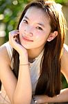 Portrait Of Beautiful Healthy Asian Girl Stock Photo