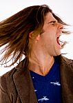 Portrait Of Shouting Young Male Stock Photo