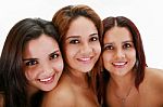 Portrait Of Three Young Women Stock Photo