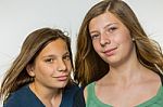 Portrait Of Two Dutch Teenage Girls Stock Photo