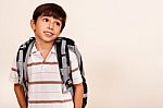 Portrait Of Young Schoolboy Looking Away Stock Photo