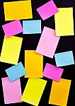 Post It On Black Board Stock Photo