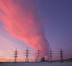 Power Station In The Evening Stock Photo
