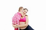 Pregnant Woman With Her Daughter Stock Photo
