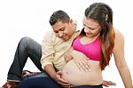 Pregnant Woman With Her Husband Stock Photo