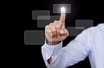 Press The Button Stock Photo