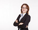 Pretty Smiling Business Woman Stock Photo