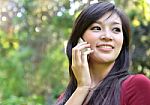 Pretty Woman Making A Phone Call Stock Photo