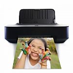 Printer And Little Girl Stock Photo