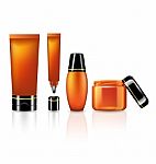 Product Set For Skin Care Of Orange Collection Stock Photo