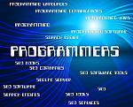 Programmers Word Shows Programming Job And Software Stock Photo