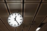 Public Clock In Railway Station Stock Photo