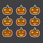 Pumpkins For Halloween Set Stock Photo