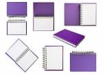 Purple Notebook Collection Stock Photo