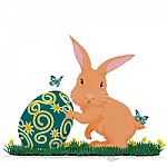 Rabbit Hold Easter Egg Stock Photo
