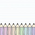 Rainbow Pencil On Paper Stock Photo