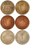 Rare Different Coins Of Ireland Stock Photo