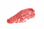 Raw Beef Steak Isolated In White Background Stock Photo