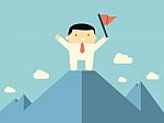Reaching The Top Stock Photo
