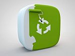 Recycle Logo On Paint Roller Button Stock Photo
