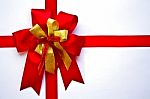 Red And Gold Chrismas Bow Stock Photo