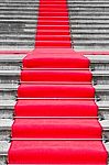 Red Carpet Stairway Stock Photo