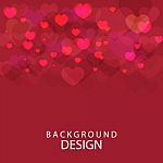 Red Color Heart Banner,card And Background Design Stock Photo
